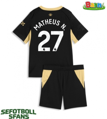 Manchester City Matheus Nunes #27 Bortaställ Barn 2026-27 Kortärmad (+ Korta byxor)